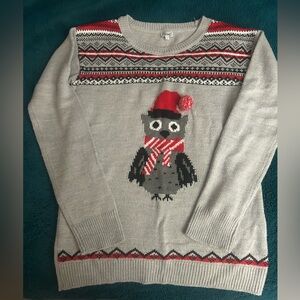 Christmas Sweater - Gray Owl (small/medium)